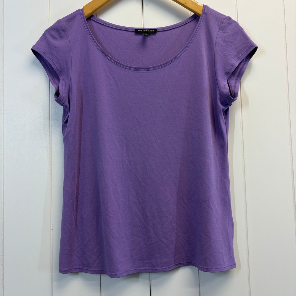 Eileen Fisher Capsule Wardrobe Scoop Neck Silk Top Women Small Quiet Luxury Chic